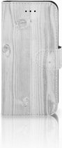 Bookcase Geschikt voor iPhone 7/8 en Geschikt voor iPhone SE 2020 Hoesje Design White Wood