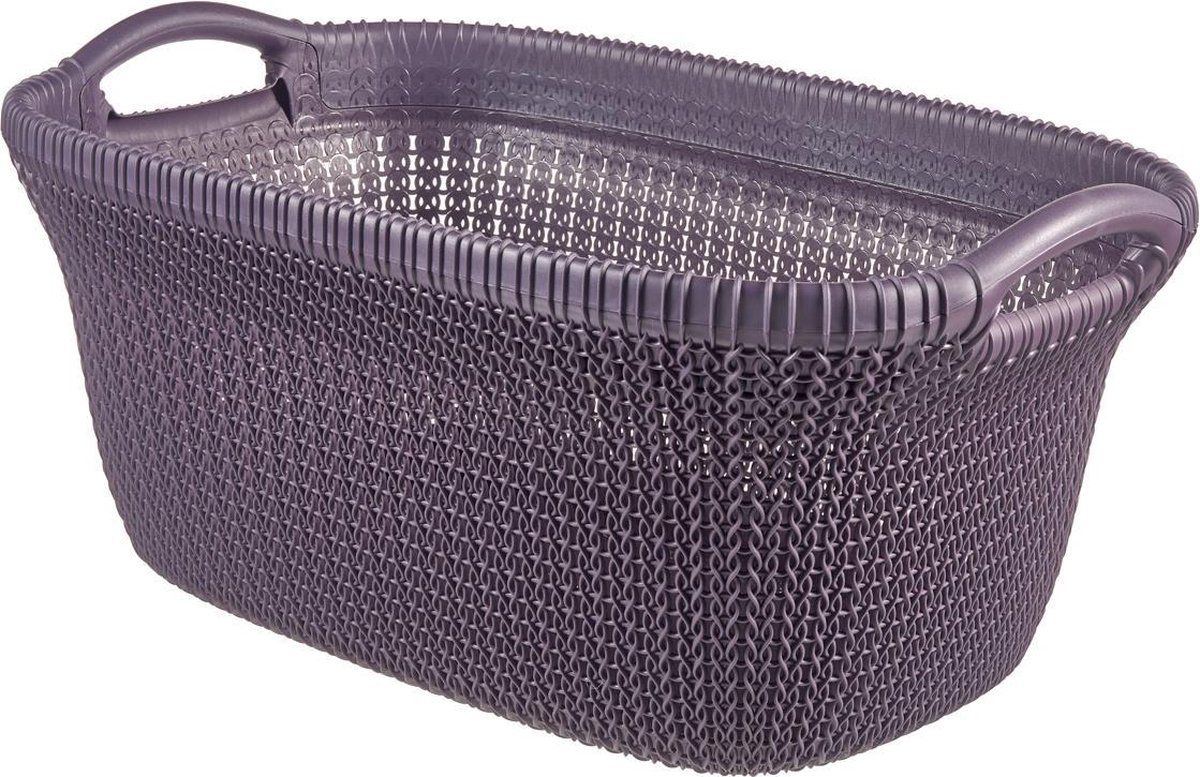 Cesta De Ropa Curver Infinity 39L - Diseño Dots, Color Gris, Con Asas, Para Organización