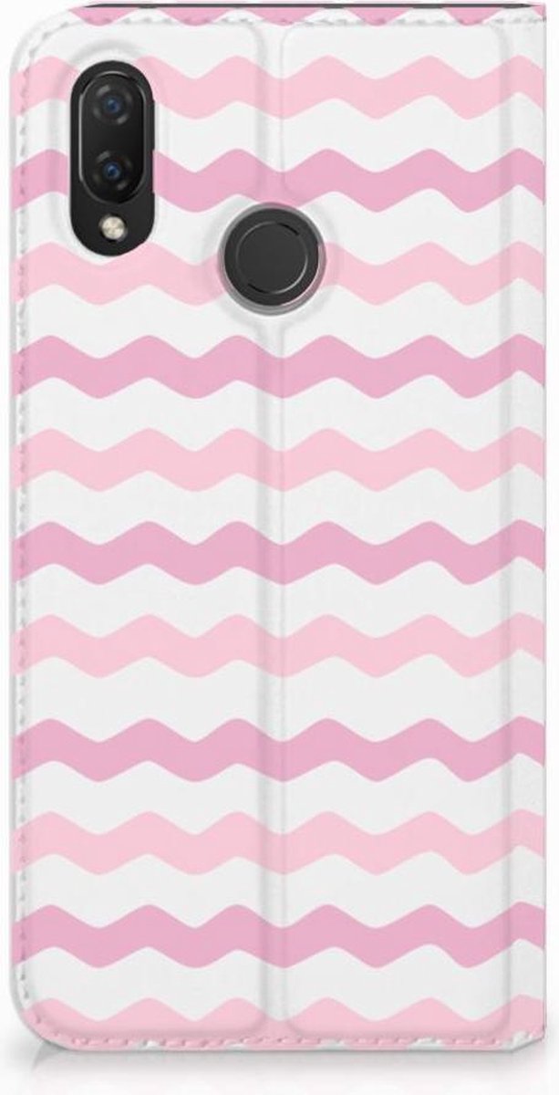 Huawei P Smart Plus Hoesje met Magneet Waves Roze