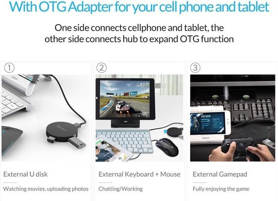 ORICO-Répartiteur multi-type C, 4 ports, HUB USB 3.0, 5Gbps, haute vitesse,  adaptateur OTG pour PC, accessoires informatiques, Macbook Pro - AliExpress