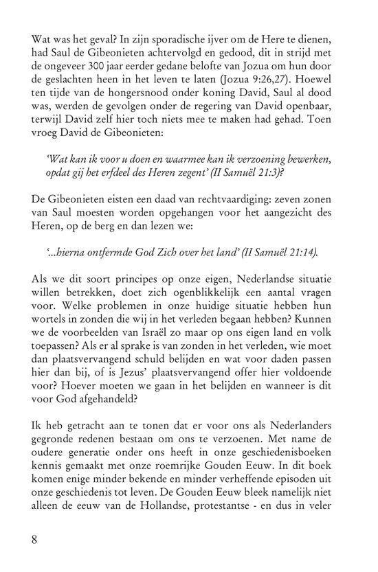 Pagina tekst over de Gibionieten, koning David en de Nederlandse situatie.