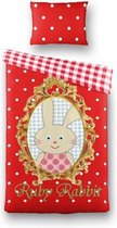 Kinderdekbedovertrek Ruby Rabbit - Eenpersoons - 140x200 cm - Rood