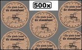 500x Etiket sticker Sint Zie ginds komt de stoomboot