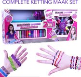 Extra grote armband maker kit, 2 in 1 set compleet met weefgetouw en garen