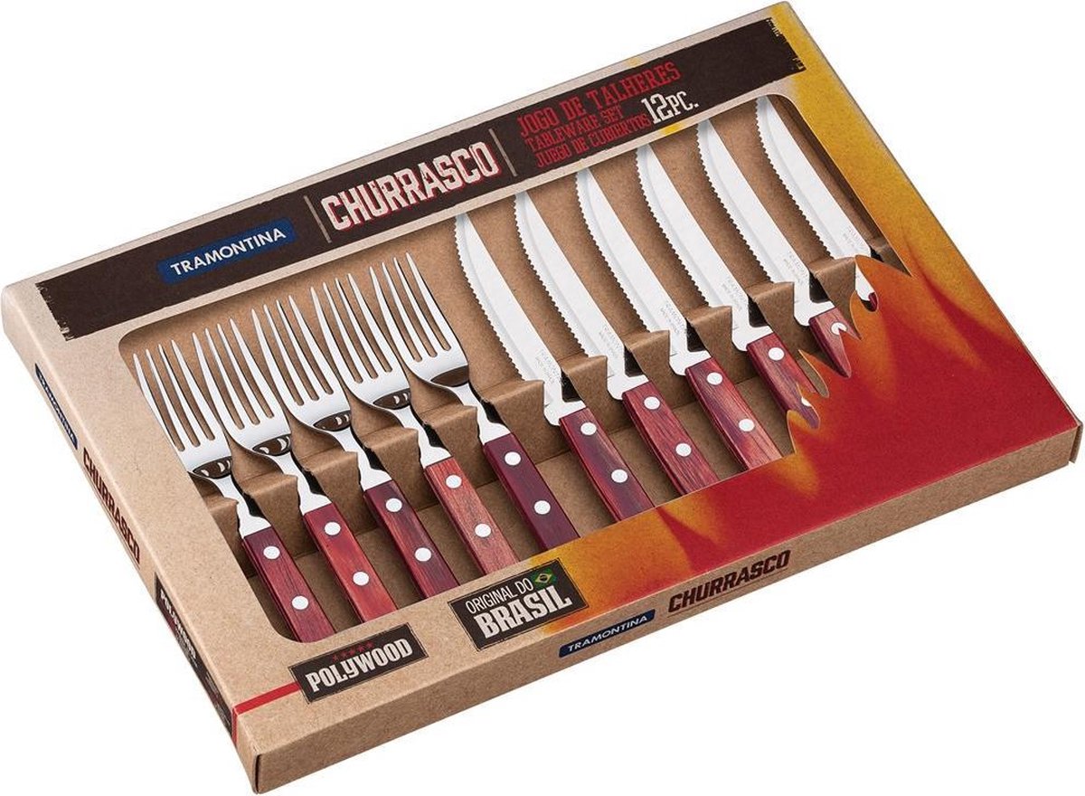 Tramontina Churrasco bestekset 12-delig rood