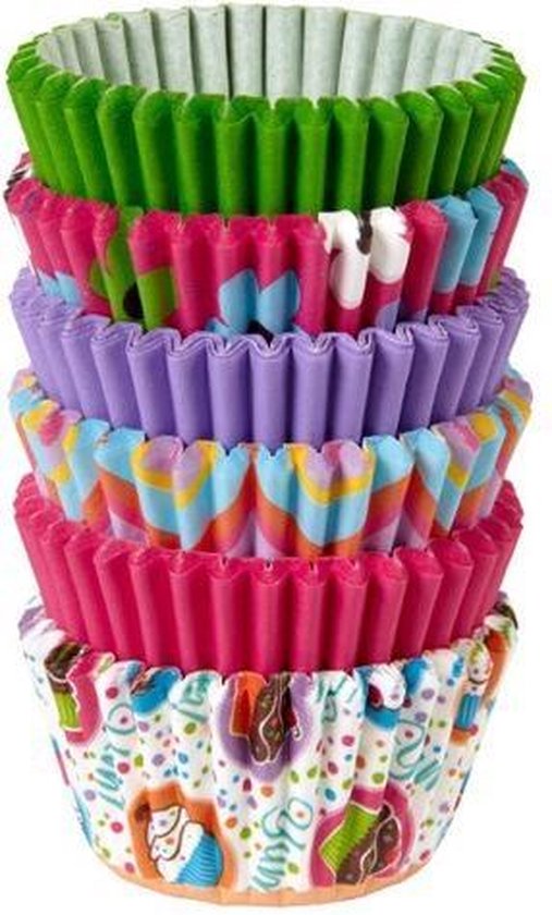 verontschuldigen dood gaan Maand Wilton Mini Cupcake vormpjes Roze Groen en Multicolour pk/150 | bol.com