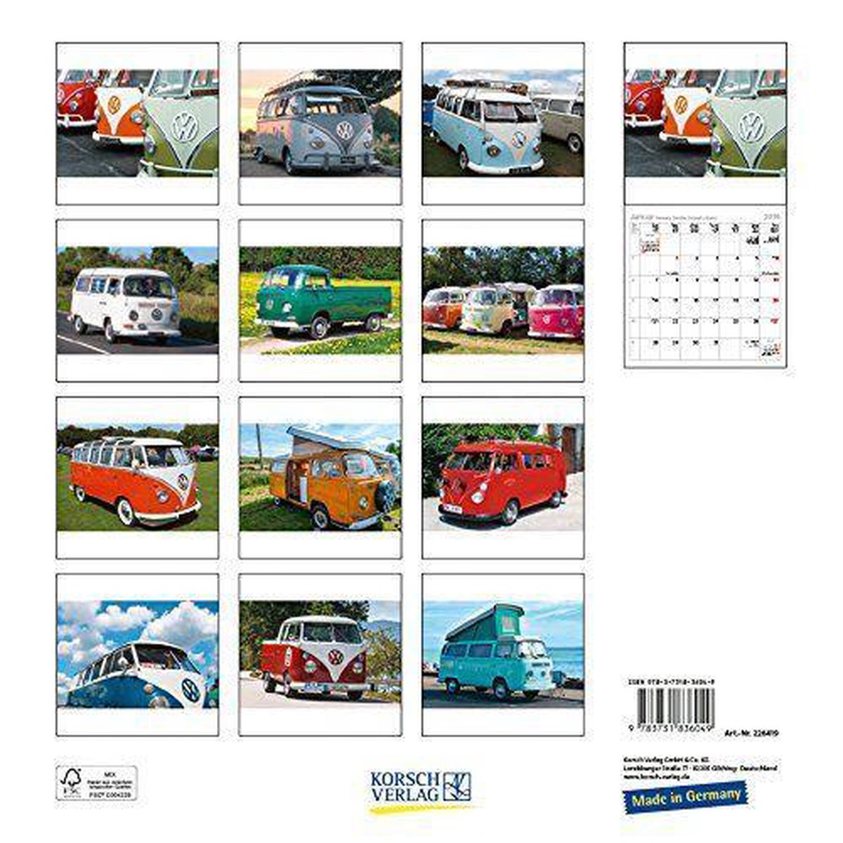 Comello Kalender VW Bus 30x30cm