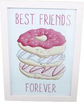 Schilderij Donuts - Best friends forever - Roze - 25x34cm