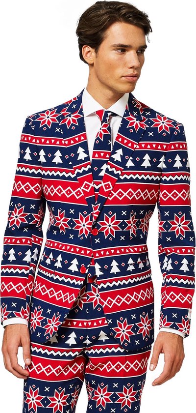 OppoSuits Nordic Noel - Mannen Kostuum - Gekleurd - Kerst - Maat 48