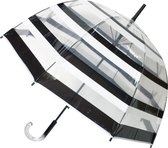 Smati Rayures Paraplu - Transparant - Stormbestendig - Zwart - Wit - Ø85cm
