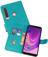 Samsung Galaxy A9 2018 Hoesje Kaarthouder Book Case Telefoonhoesje Groen