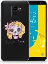 Geschikt voor Samsung Galaxy J6 2018 Uniek TPU Hoesje Boho Skull