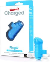 The Screaming O Charged FingO Vooom Mini Vinger Vibrator - Blauw