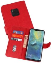 Hoesje Geschikt voor Huawei Mate 20 Pro - Kaarthouder Book Case Telefoonhoesje - Rood