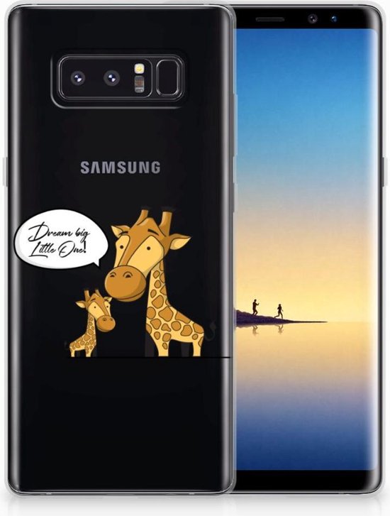 Coque Téléphone pour Samsung Galaxy Note 8 PU Silicone Etui Bumper Gel Girafe