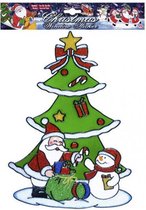 Kerst raamstickers sneeuwpop/kerstman plaatjes 30 cm - Raamdecoratie kerst - Kinder kerststickers