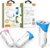 LDNIO C322 Blauw 2 USB Port Autolader 3.4A met Type C USB Kabel geschikt voor o.a Wileyfox Swift 2 2X Plus