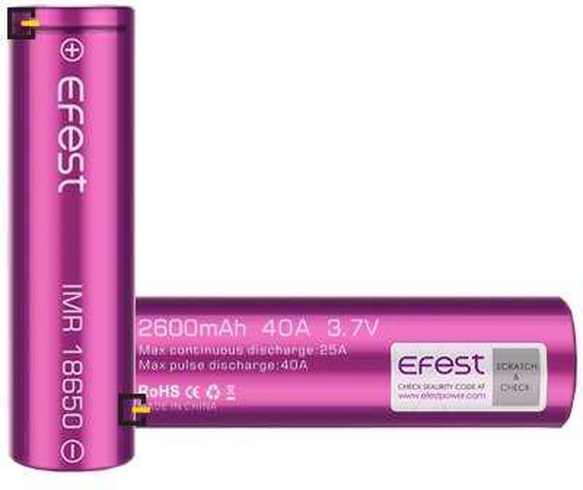 Efest 18650 Batterij 2600mAh 40A flattop batterij | bol.com