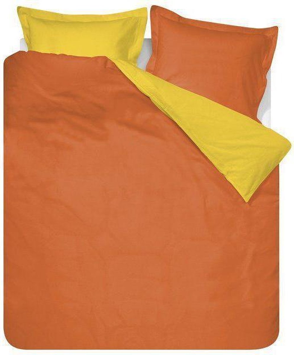 Cameleon Dekbedovertrekset DF-Brique/Geel 200x200/220cm
