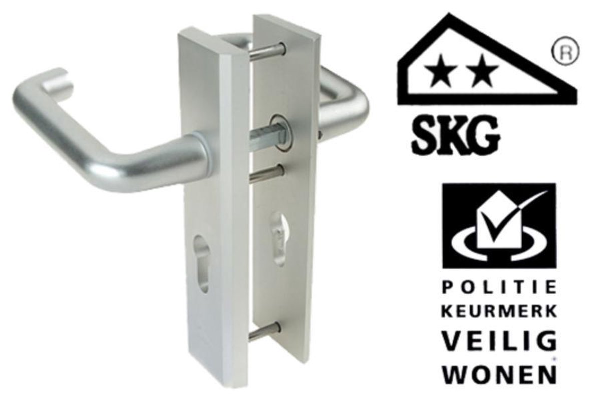 Nemef Veiligheidsdeurbeslag 3417 2 zw 72mm Skg*** Rechthoekig