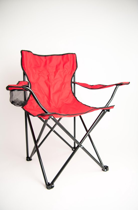 Camping stoel met leuning - opvouwbaar - met opbergzak - bellson