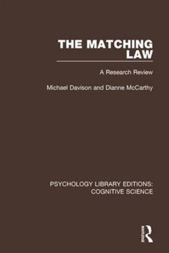 The Matching Law 9781138194274 Michael Davison Boeken