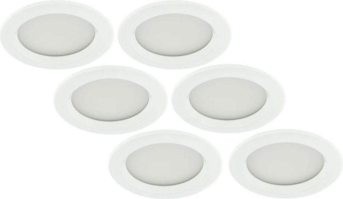 Groenovatie Inbouwspot LED - 3W - Rond - Waterdicht IP65 - Dimbaar - Ø 89 mm - 6-Pack - Wit