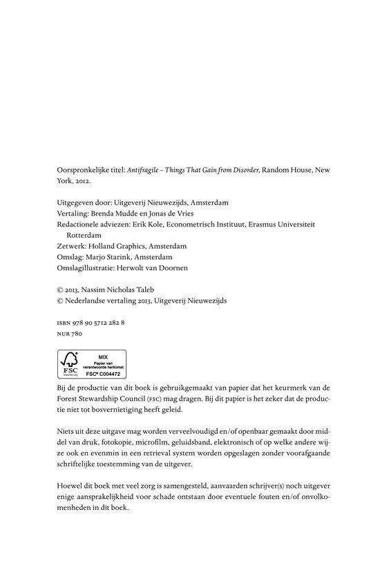 Achterpagina van het boek met ISBN, FSC-logo en informatie over de uitgave.
