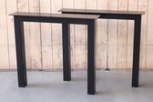 Stalen rechte poten tafel - Set á 2 stk - Zwart gepoedercoat