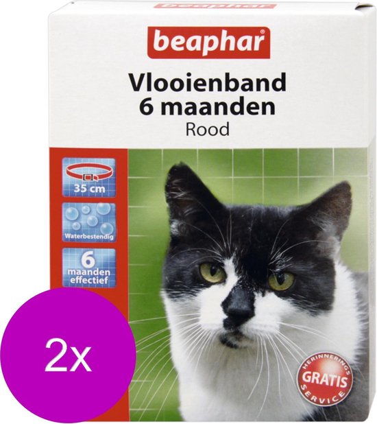 Beaphar Vlooienband 6 Maanden Kat 35 cm - Anti vlooienmiddel - x Rood bol.com