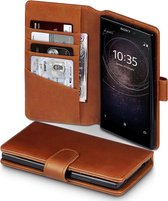 Sony Xperia L2 Bookcase hoesje - CaseBoutique - Effen Cognac - Leer