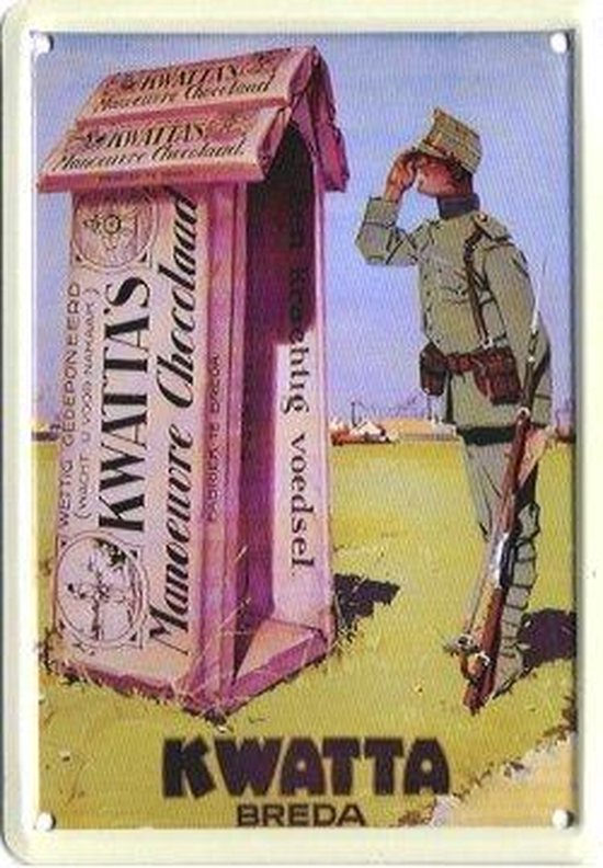 Kwatta reclame Kwatta Chocolade - Metalen reclamebord - Wandbord - 10x15 cm