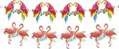 36 stuks: Slinger Flamingo / Papegaai - Hibiscus 2 assorti - 3m