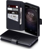 Sony Xperia L2 Bookcase hoesje - CaseBoutique - Effen Zwart - Leer