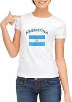 Wit dames t-shirt met vlag van Argentinie S