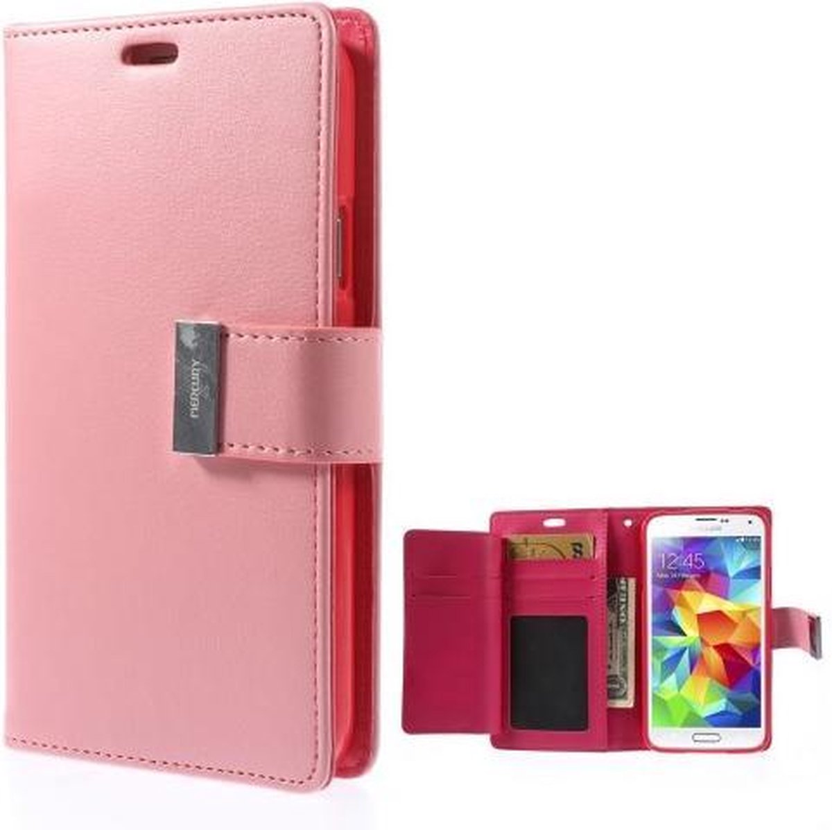 Mercury Rich Dairy wallet case Samsung Galaxy Note 3 Neo N7505 licht roze