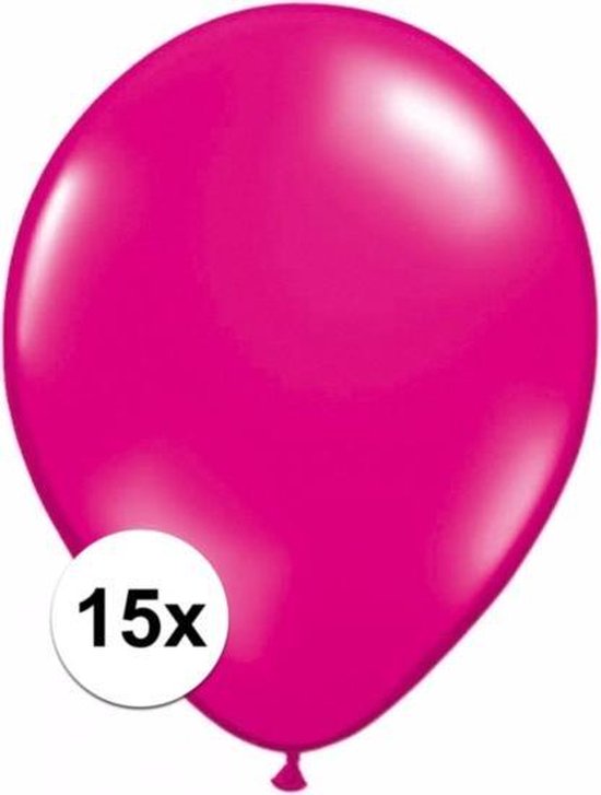 Magenta roze ballonnen 15 stuks