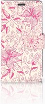 Sony Xperia Z3 Bookcase Hoesje Pink Flowers