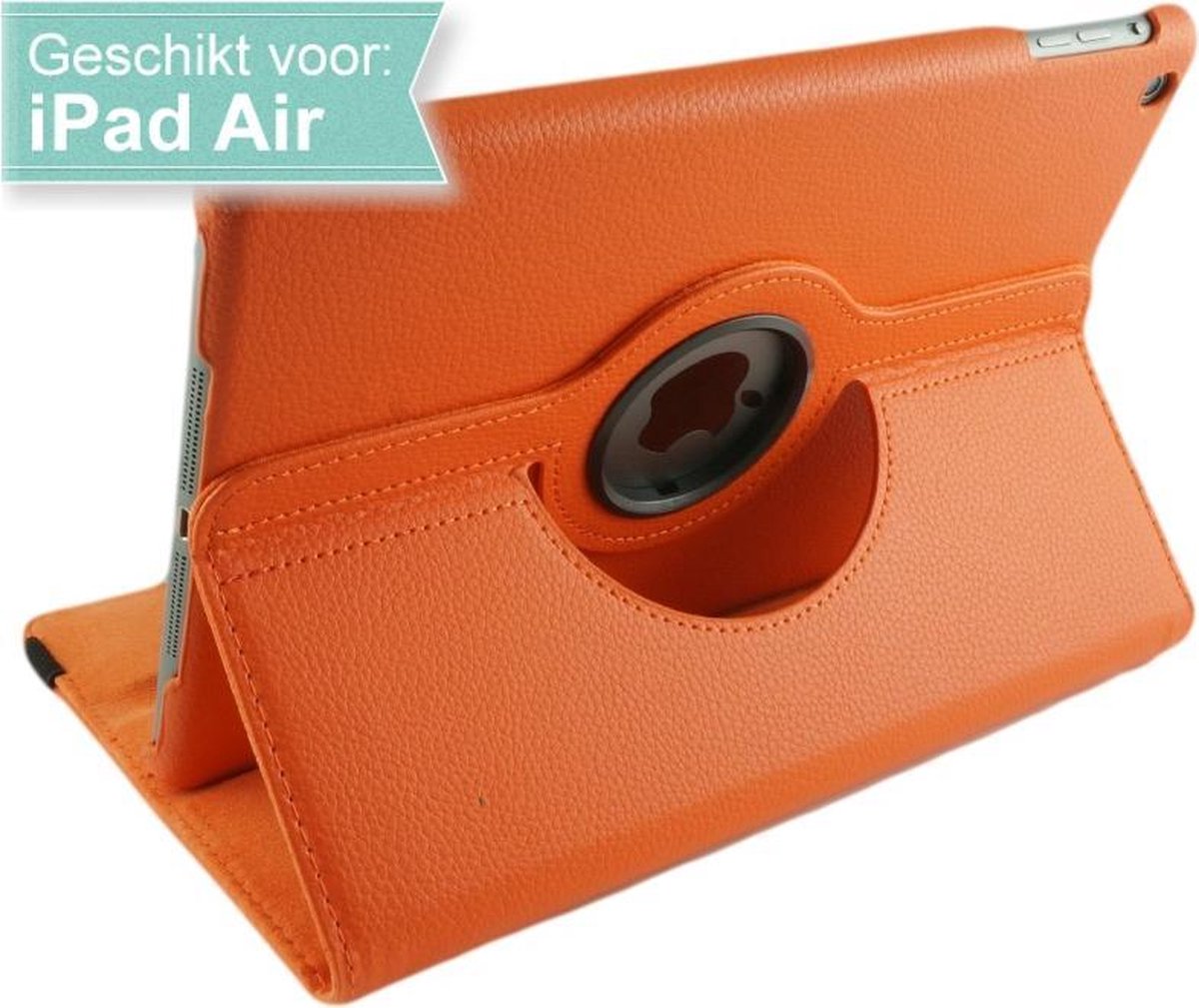 iPad Air Hoes 360 draaibaar Oranje.