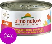 Almo Nature Natvoer voor Katten - HFC Jelly - 24 x 70g - Zalm & Kip - 24 x 70 gram