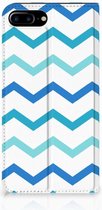 Stand Case iPhone 7 Plus | 8 Plus Hoesje Zigzag Blauw