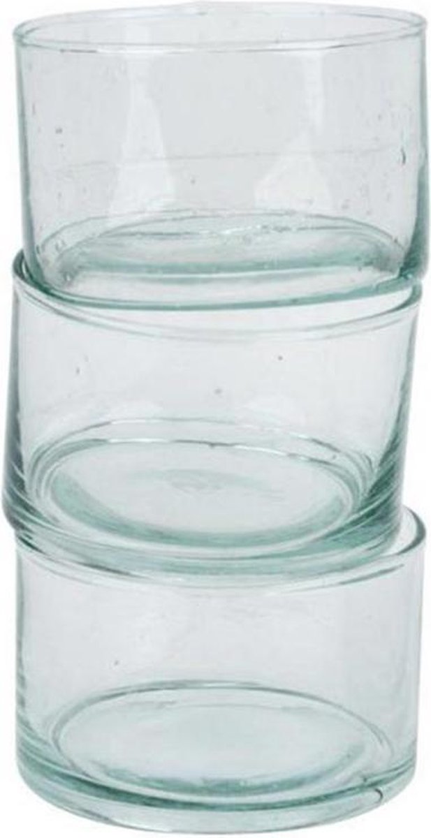 desert kommen - recyceled glas - mondgeblazen - set van twee