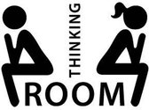 WC sticker - Thinking Room |Muursticker / deursticker Grappige sticker voor op het toilet - maat S