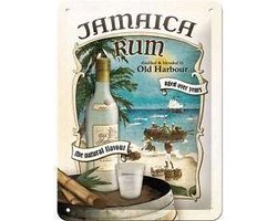 Jamaica Rum. Metalen wandbord in reliëf 15 x 20 cm