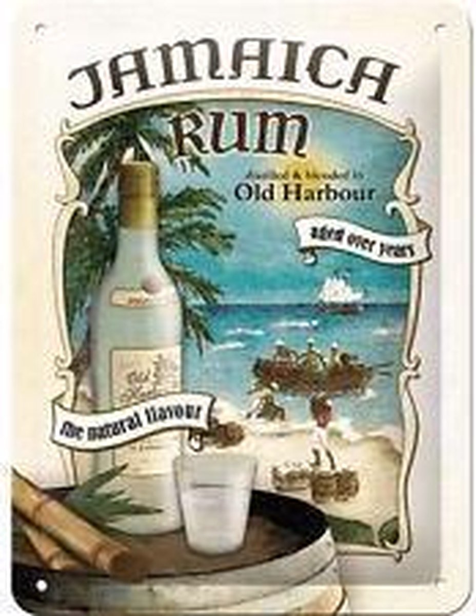 Nostalgic Art Merchandising Jamaica Rum. Metalen wandbord in reliëf 15 x 20 cm
