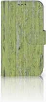 Samsung Galaxy Xcover 4 Wallet Book Case Hoesje Design Green Wood