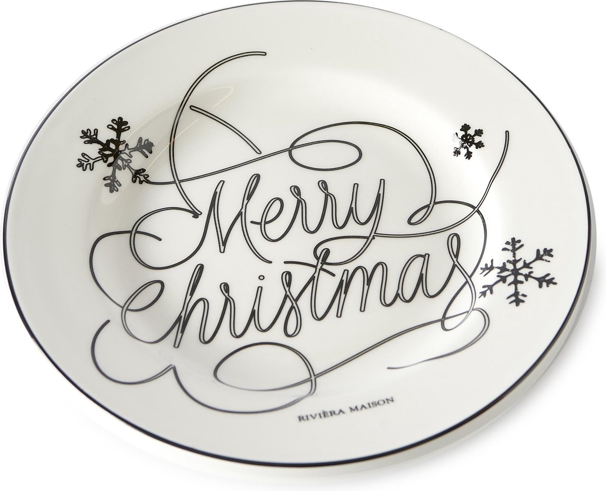 Riviera Maison - Merry Christmas Plate - 19 - - Dinerbord - Porselein | bol.com