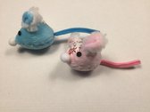 Pluche Speelmuis Roze en Blauw