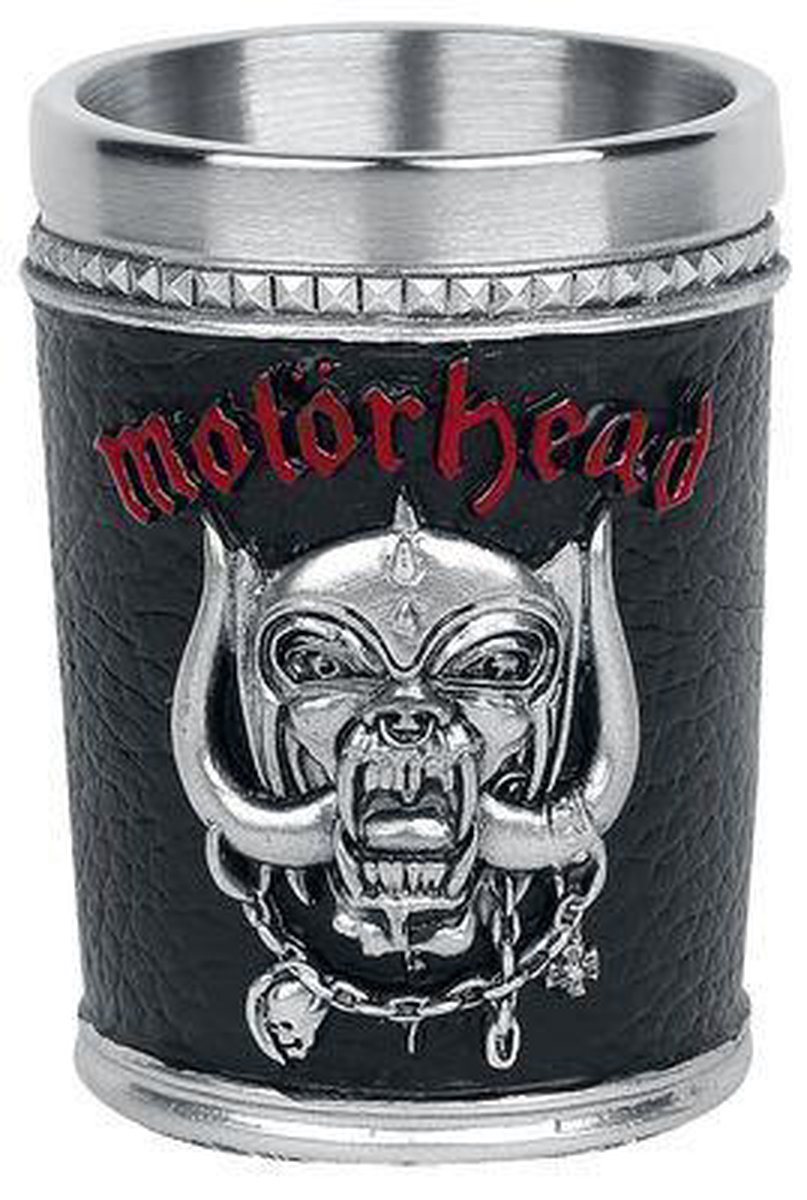 Nemesis Now B4122M8 Motorhead Shot Glass 7cm Black, Resin w/Stainless Steel Insert