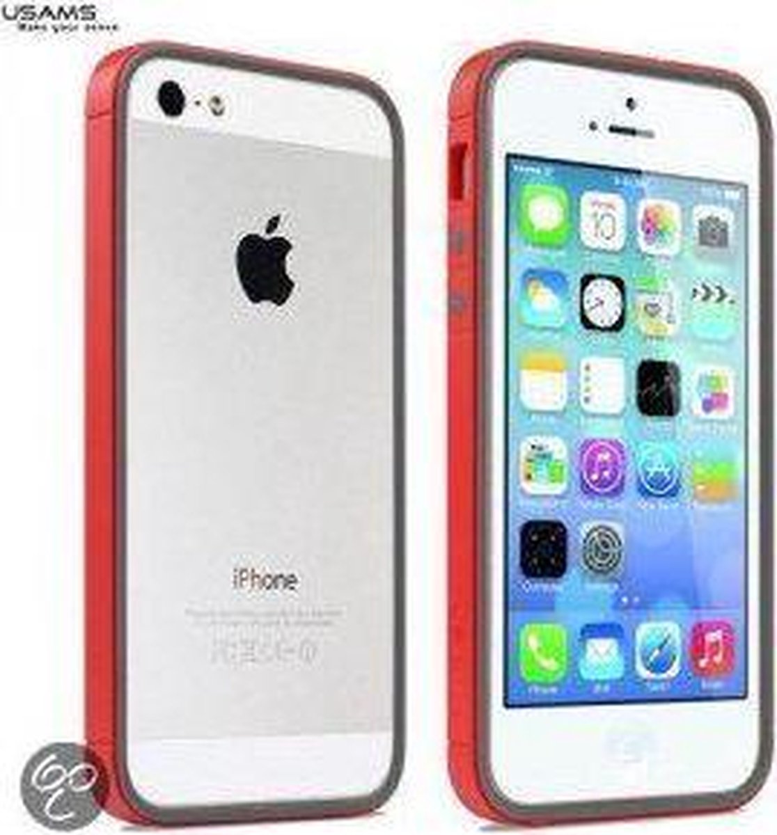 USAMS Rainbow Series bumper voor iPhone 5/5S - Rood